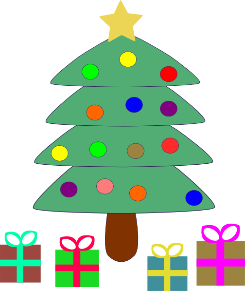 Christmas Tree With Presents Clipart - Tumundografico