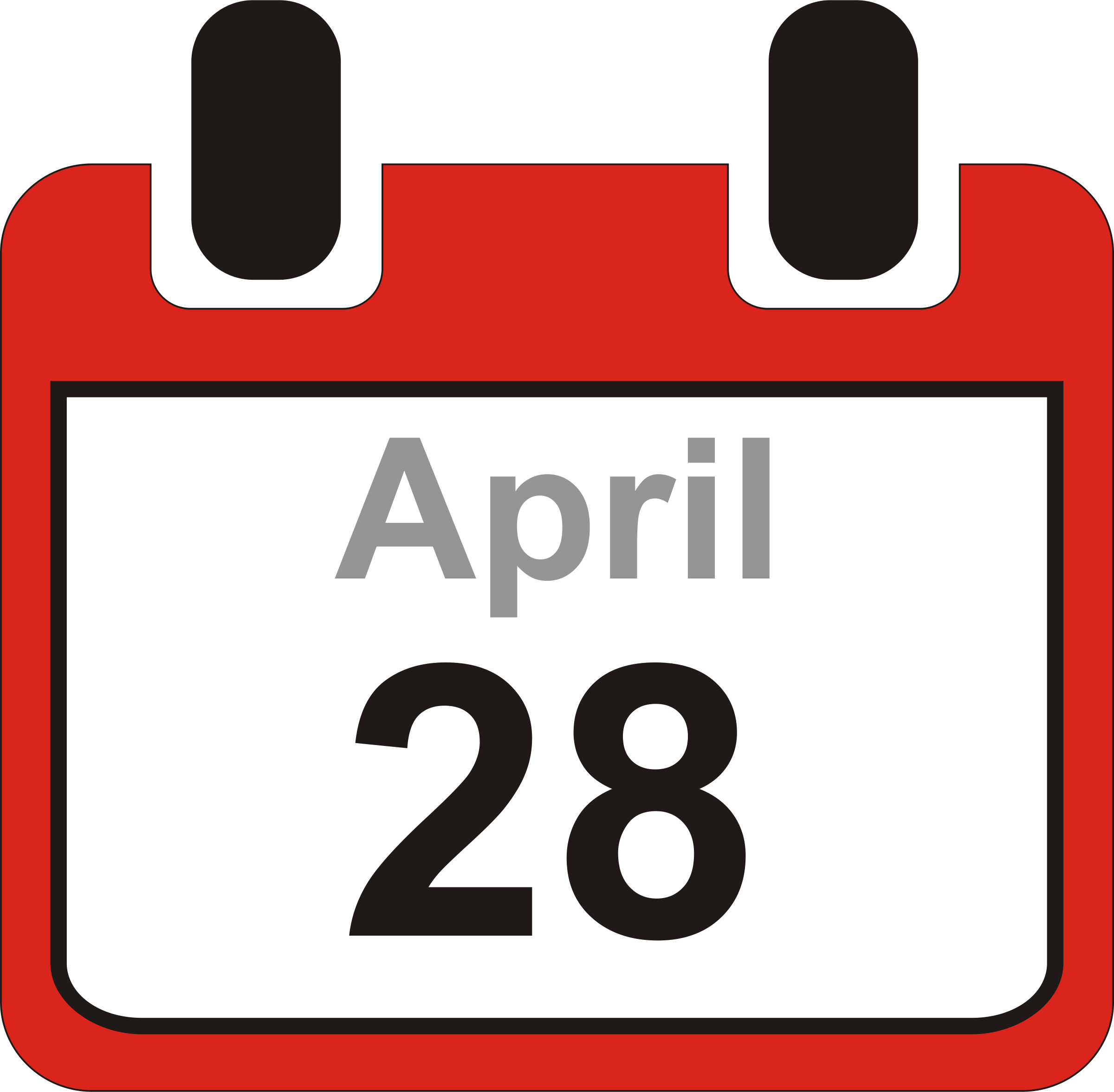 April 28th calendar clipart