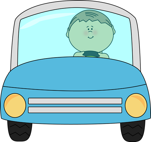 Kid Driving Car Clipart