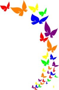 Rainbow Butterfly Clipart Border