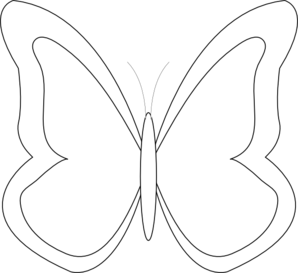Butterfly Outline clip art - vector clip art online, royalty free ...
