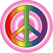 Gay Pride Flag Colors Peace Sign - Pink Rings Background--Gay ...