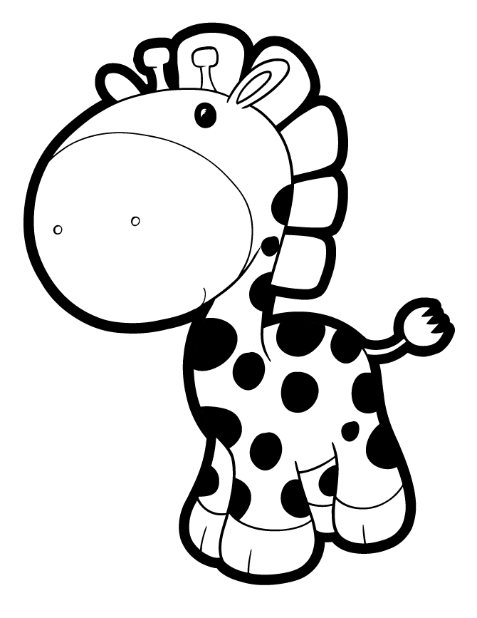 Baby Cartoon Giraffe Coloring Page | Free Printable Coloring Pages