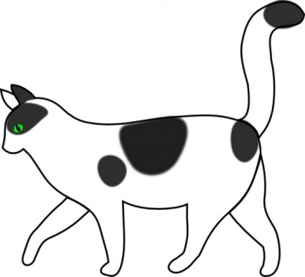 White Cat Walking clip art | Download free Vector