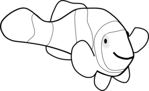 Fish Outline Drawings Clker Clipart Clown