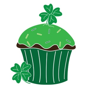 St Patricks Day Clipart Image - St Patrick's Day Cupcake