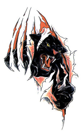 Furious Black Panther Head Tattoo Ripping Skin Design - Tattoosk - ClipArt  Best - ClipArt Best
