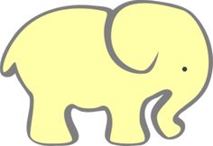 Yellow Baby Elephant Cartoon Clipart