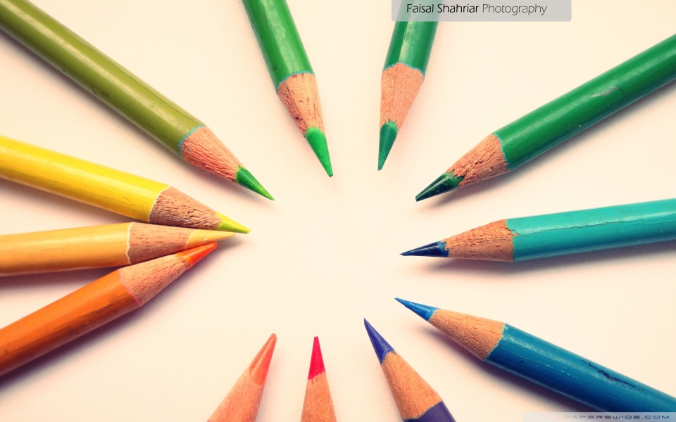 Colour Pencils HD desktop wallpaper : Widescreen