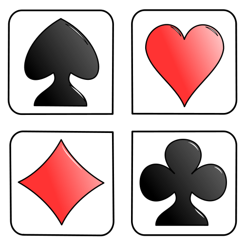 Individual playing cards clipart