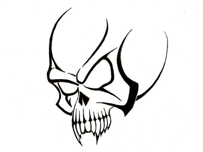 Simple Skull Tattoo Designs for Beginners - wide 3