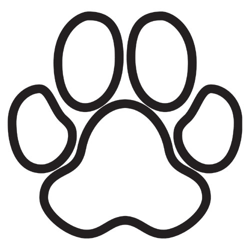 Dog paw clipart black and white