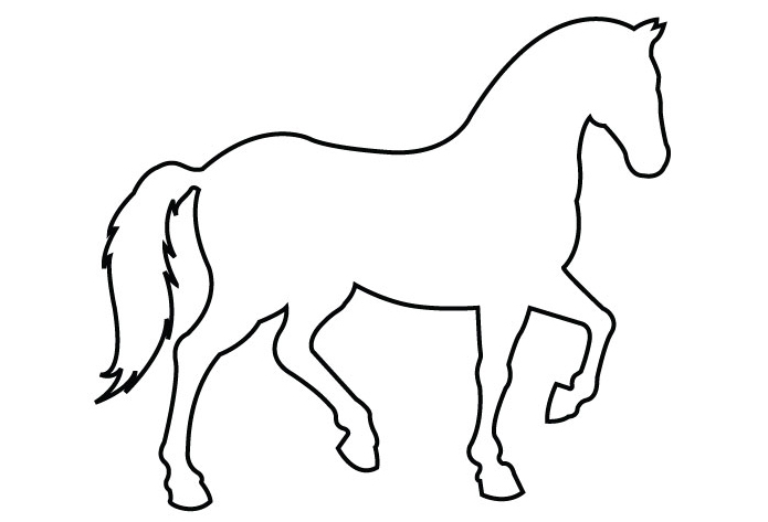 Horse simple outline clipart