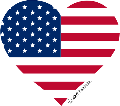 American Flag Clip Art Heart - Free Clipart Images
