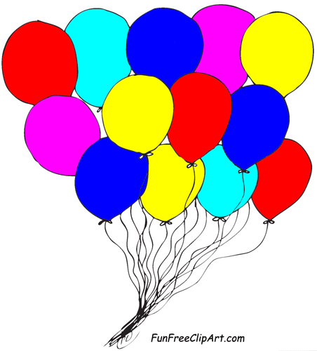 Clipart bunch of balloons
