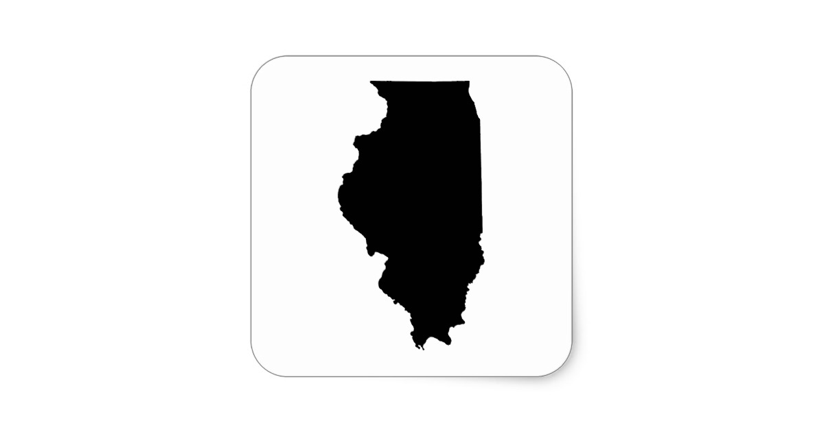 Illinois State Outline Square Sticker | Zazzle