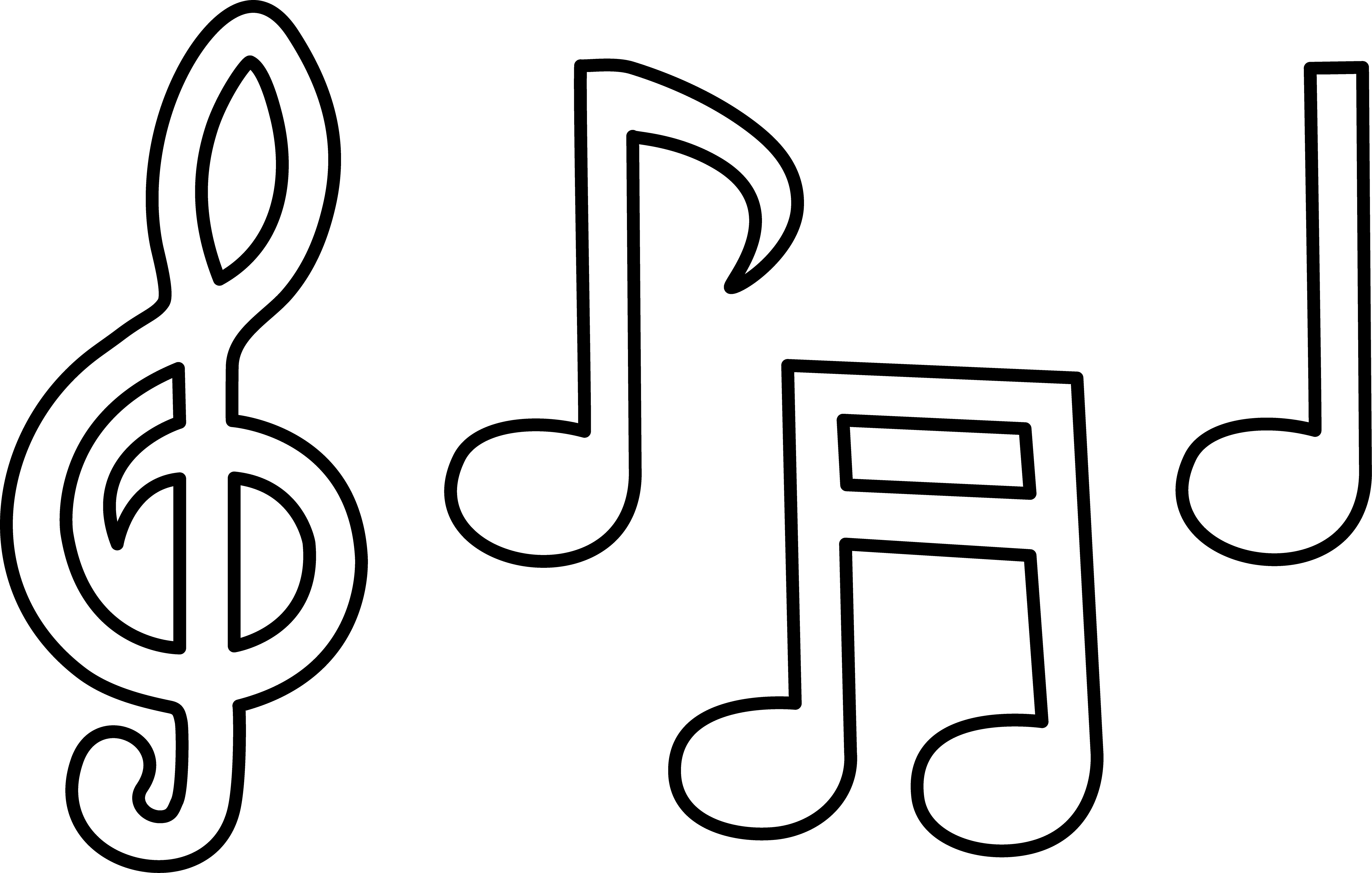 Clipart outline of top of music note
