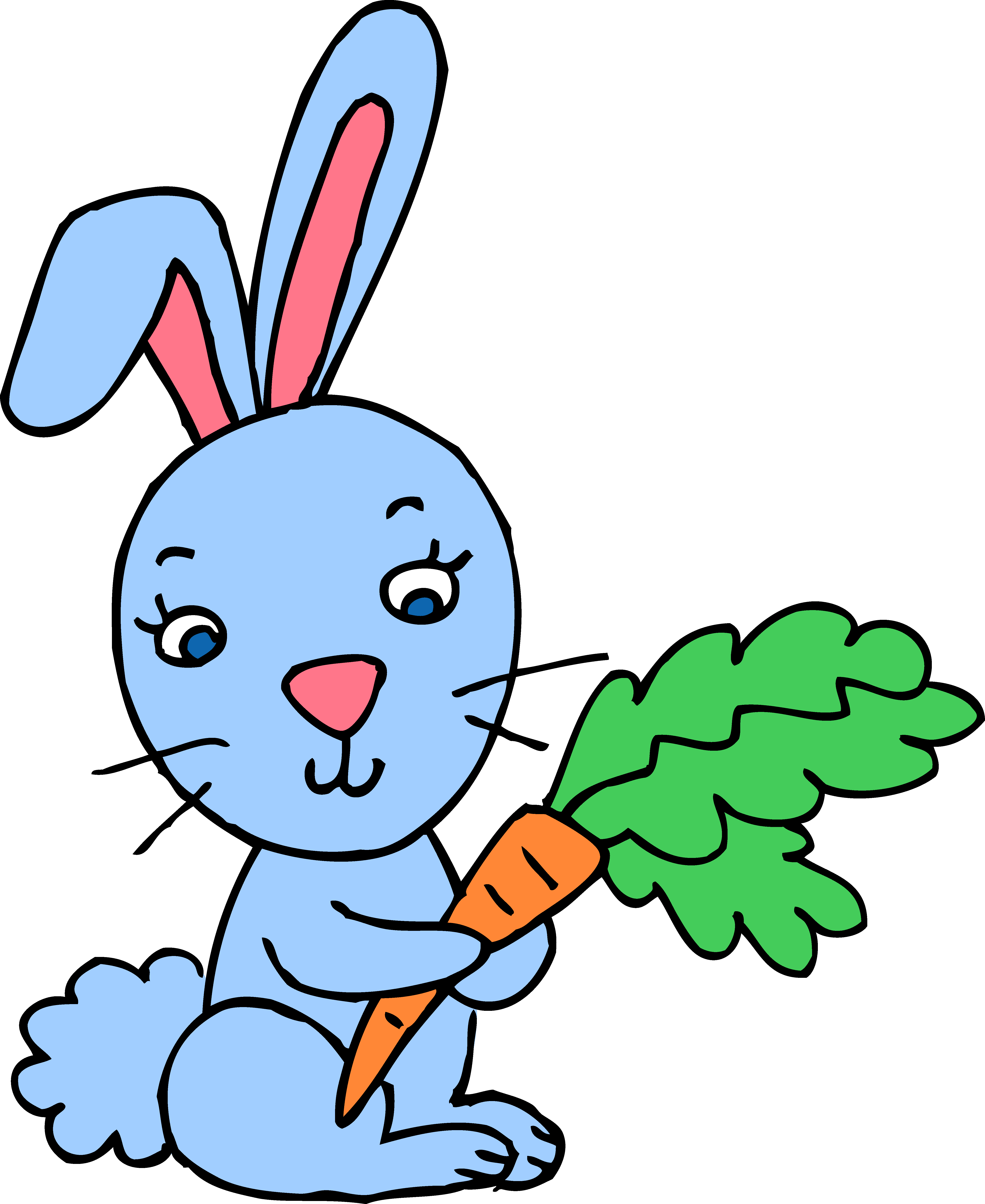 Easter bunny with carrot clipart