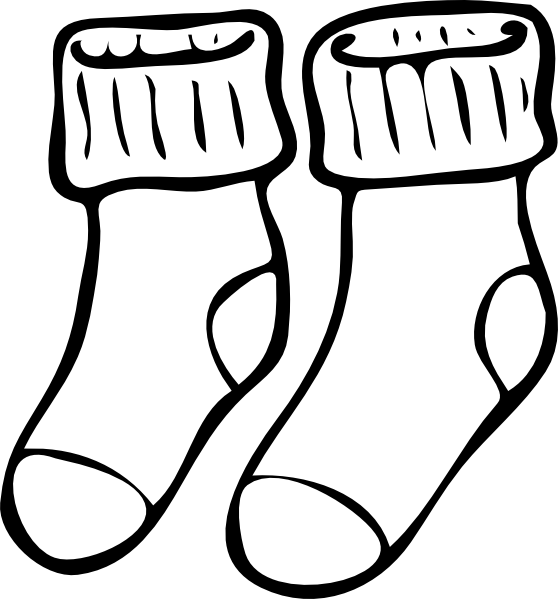 Black And White Sock Clipart