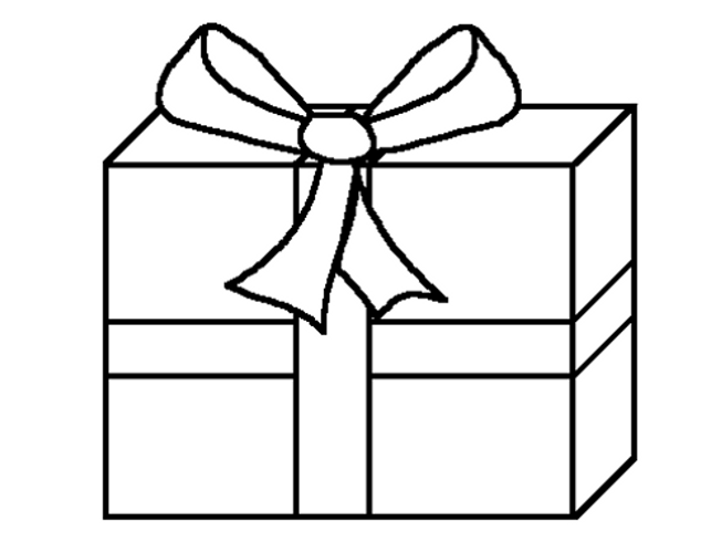 Christmas Present Outline Clipart