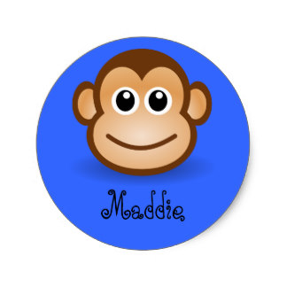 Happy Face Monkey Stickers, Happy Face Monkey Custom Sticker Designs