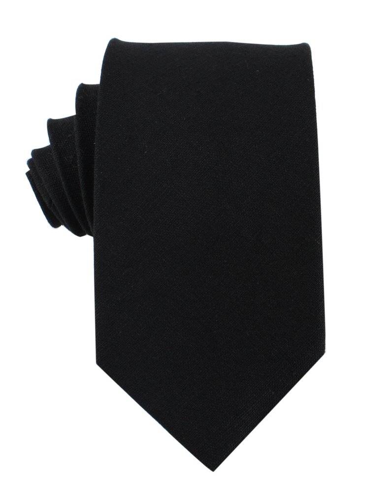Black Linen Necktie | Tie Ties Neckties Melbourne Australia | OTAA