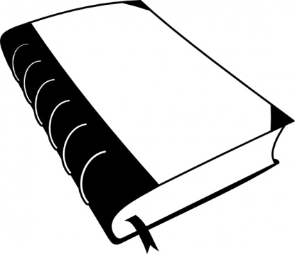 Simple open book clipart black and white