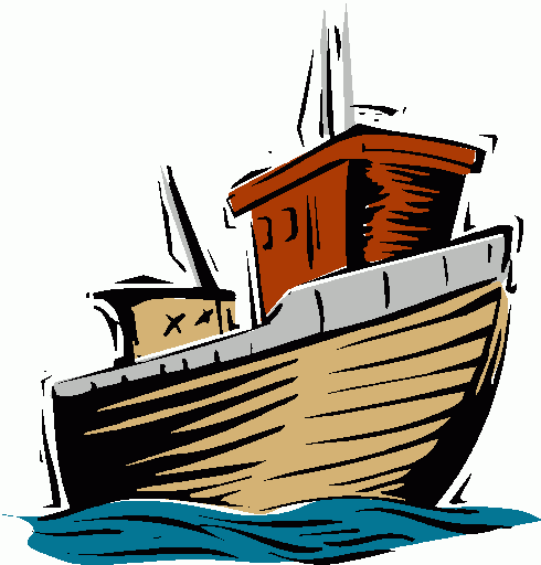 Animated fishing from a boat clipart