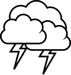Cloud with lightning clipart