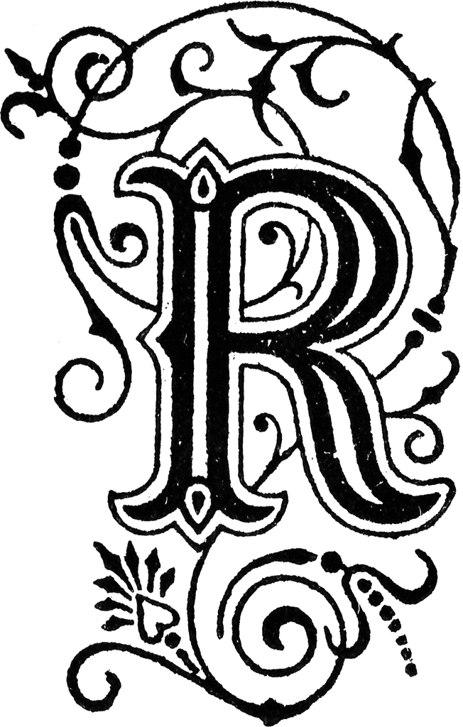 Clipart fancy capital letter r