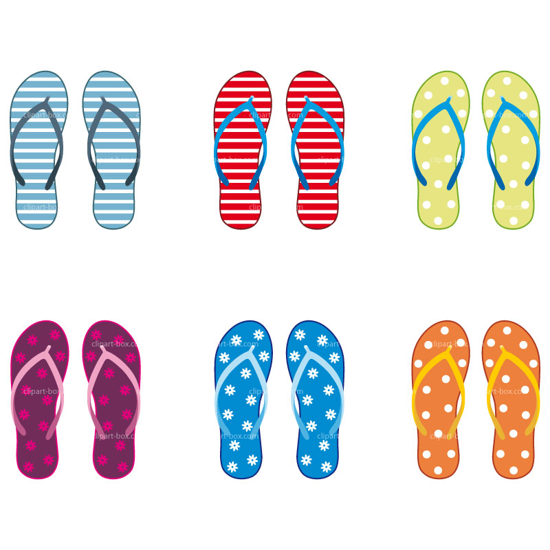 CLIPART COLORFUL FLIP FLOP | Royalty free vector design