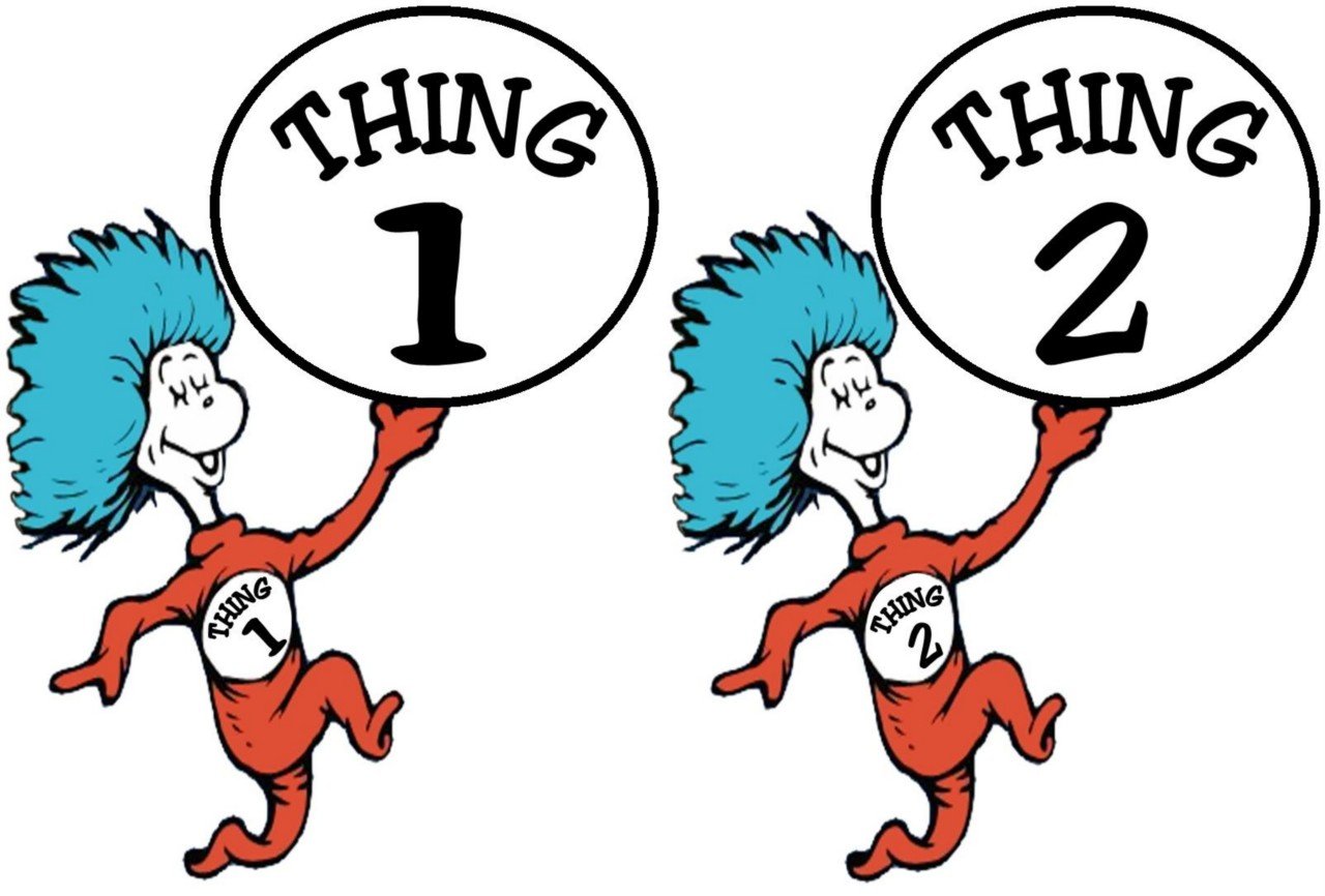 Thing 1 And Thing 2 Black And White Clipart