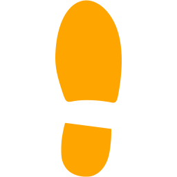 Orange right shoe footprint icon - Free orange footprint icons