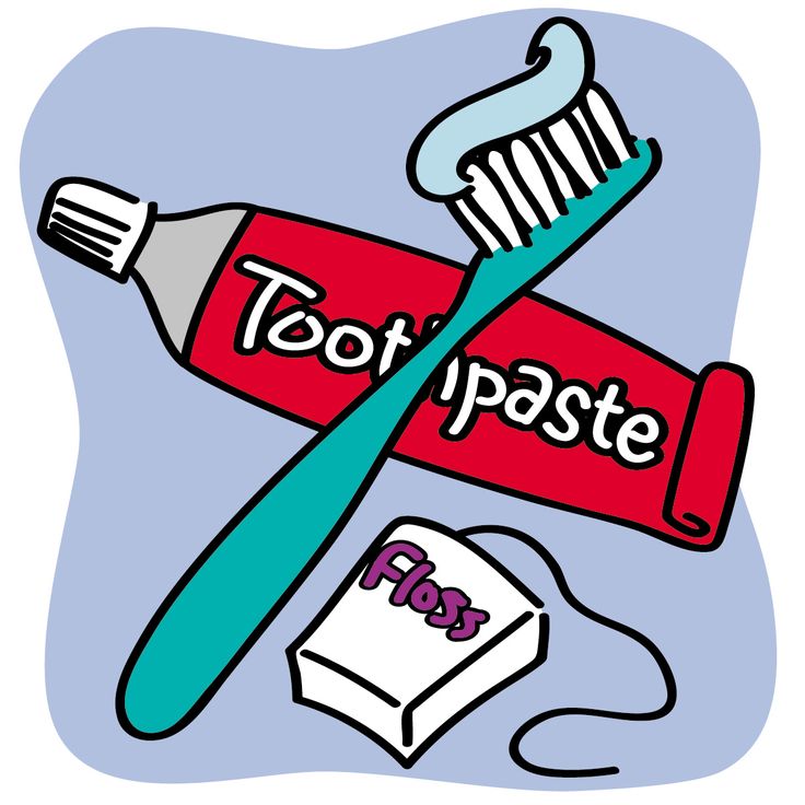 Toothpaste and toothbrush clipart