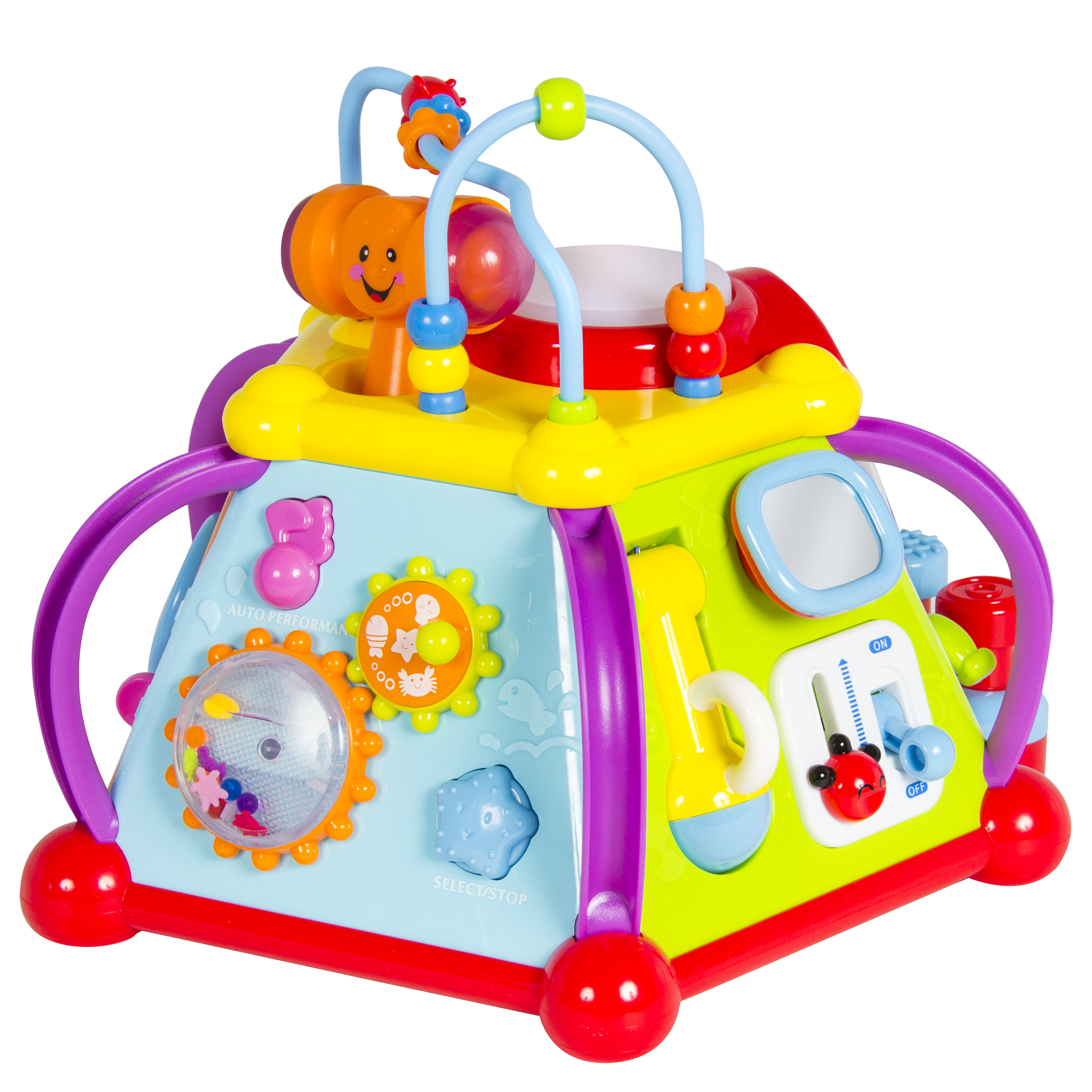 Baby Toy Musical Activity Cube Play Center with Lights,15 ...