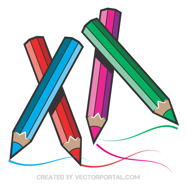Clipart coloured pencils