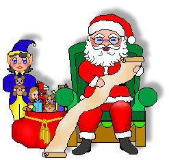 Christmas Clip Art - Santa With Elf - Santa and Elf Clip Art