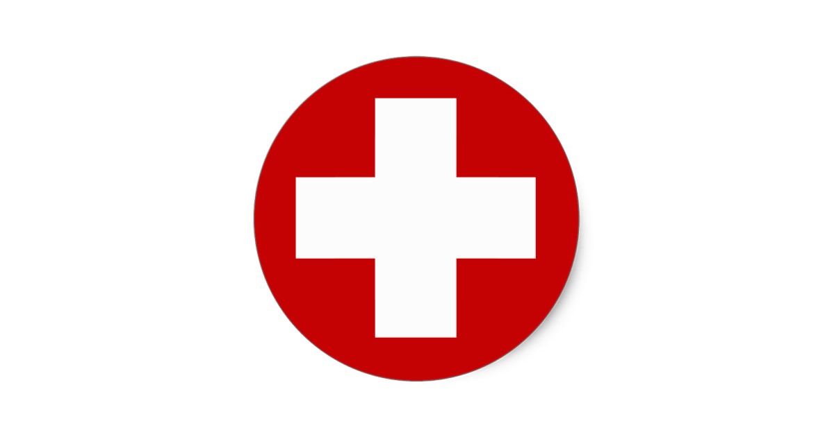 Swiss Red Cross Emergency Roundell Round Sticker | Zazzle