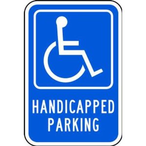 Zing Eco Parking Sign, Legend "HANDICAPPED PARKING" with Picto, 12 ...