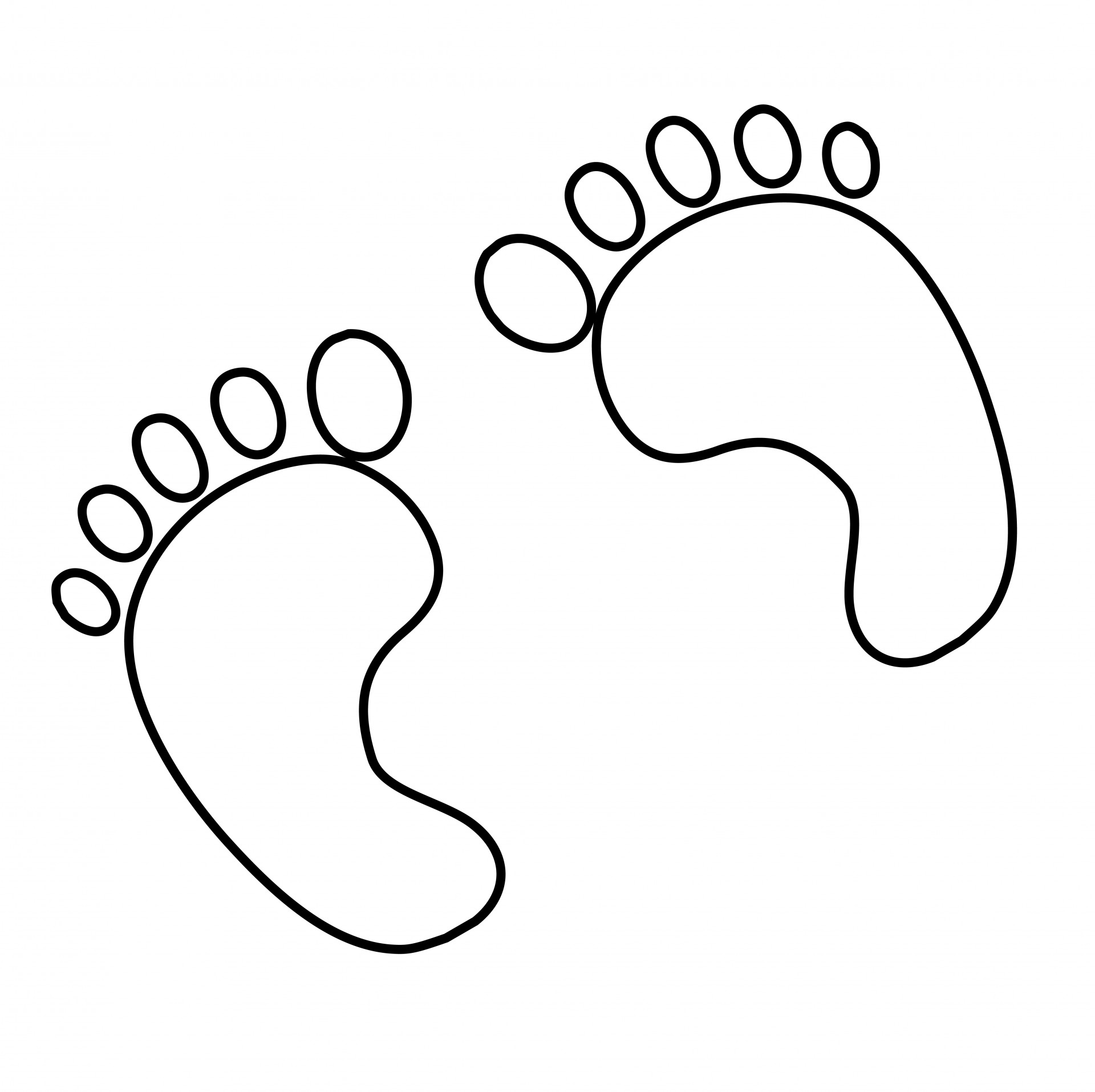 Feet clipart black and white outline