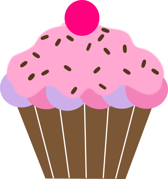 Purple birthday cupcake clipart