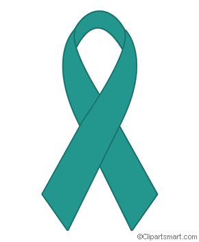 Teal Cancer Ribbon Clipart