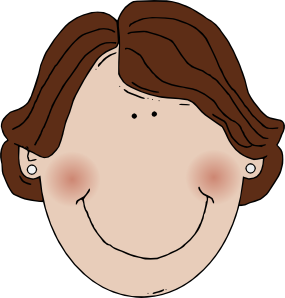 Cartoon Girl With Brown Hair And Green