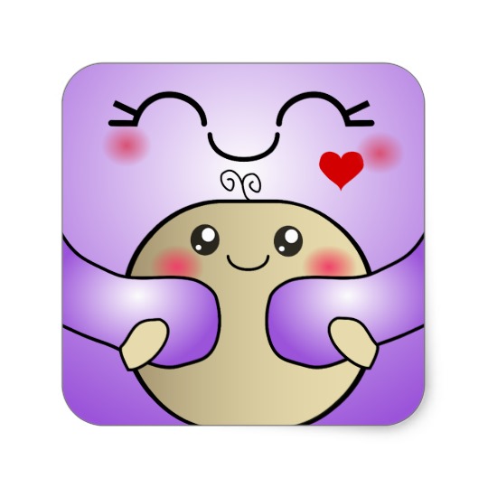 Kawaii Mother and Child Cute Hug Square Sticker | Zazzle