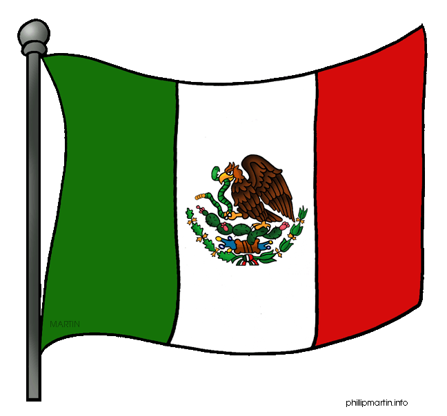 Mexican flag clipart black and white