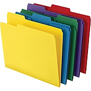 StaplesÂ® Colored Top-Tab File Folders, 3 Tab, Yellow, Letter Size ...