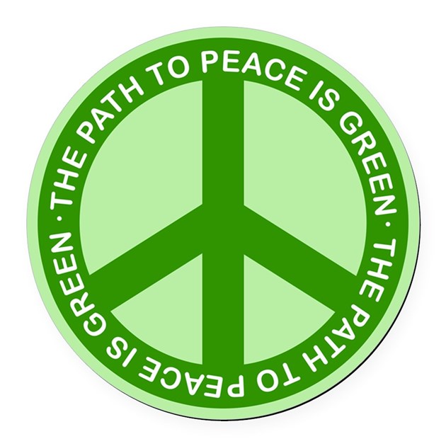 Green Peace Sign Car Magnet by peacefulexpression