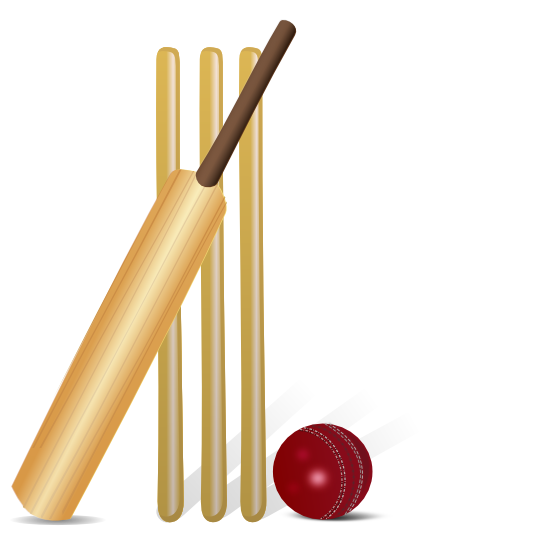 Cricket ball and bat clipart