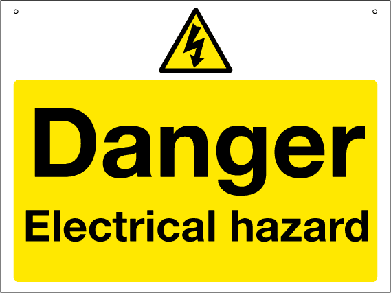 Danger Electrical hazard - First Safety Signs