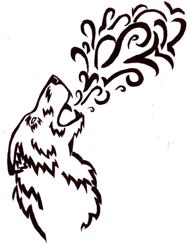 Tribal Wolves Howling - ClipArt Best